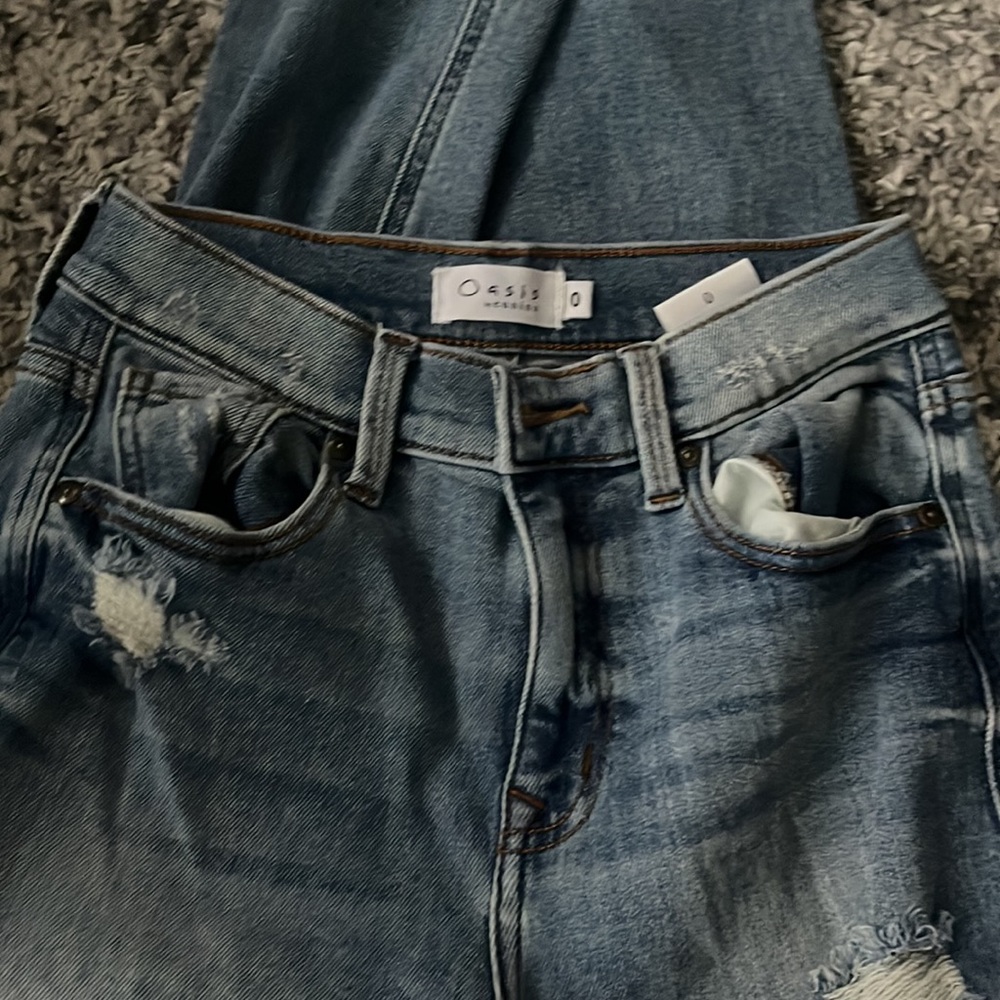Straight Legged Blue Ripped Jeans - Picture 3 of 3